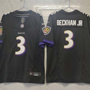 Baltimore Ravens #3 Odell Beckham Jr. Black 2023 F.U.S.E. Vapor Untouchable Stitched Jersey