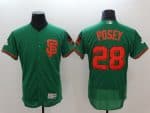 San Francisco Giants #28 Buster Posey Green St Patrick's Day Flexbase Stitched Jersey