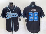 Detroit Lions #26 Jahmyr Gibbs Black Cool Base Stitched Jersey