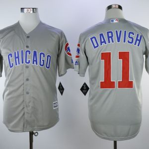Chicago Cubs #11 Yu Darvish Gray Cool Base Stitched Jersey