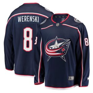 Columbus Blue Jackets #8 Zach Werenski Navy Stitched Jersey