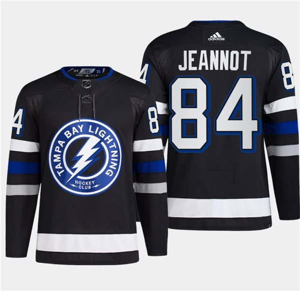 Tampa Bay Lightning #84 Tanner Jeannot Black Alternate Premier Breakaway Stitched Jersey