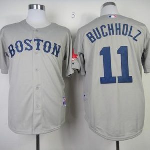 Red Sox #11 Clay Buchholz Grey Cool Base Stitched Jersey