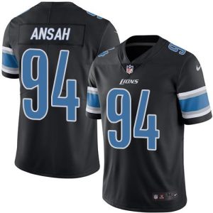 Lions #94 Ziggy Ansah Black Stitched Limited Rush Nike Jersey