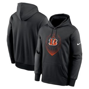Cincinnati Bengals Black Icon Performance Pullover Hoodie