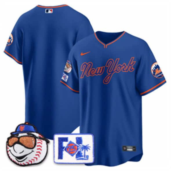 New York Mets Blank Royal 2025 Spring Training Stitched Jersey