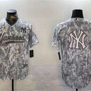 New York Yankees Team Big Logo 2024 Arctic Camo Stitched Jersey