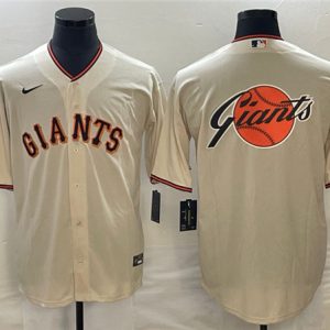 San Francisco Giants Cream Team Big Logo Cool Base Stitched Jersey