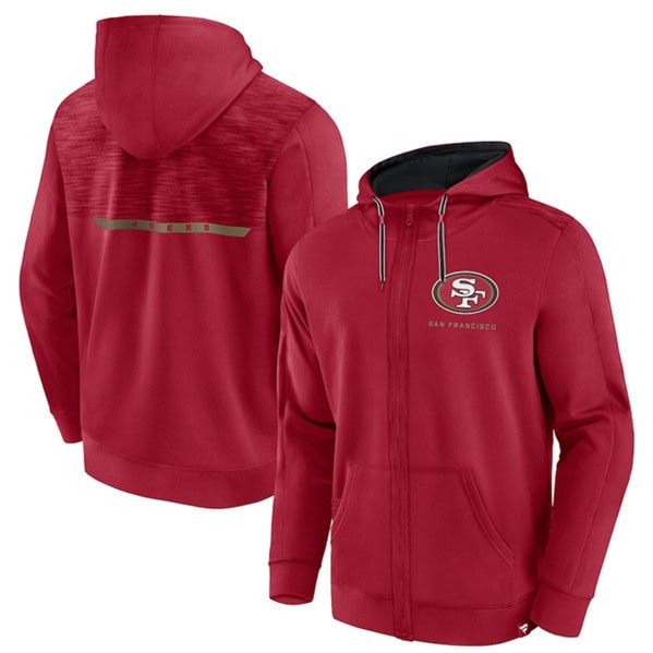 San Francisco 49ers Scarlet Defender Evo Full-Zip Hoodie