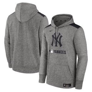 New York Yankees Heather Charcoal Collection Performance Pullover Hoodie