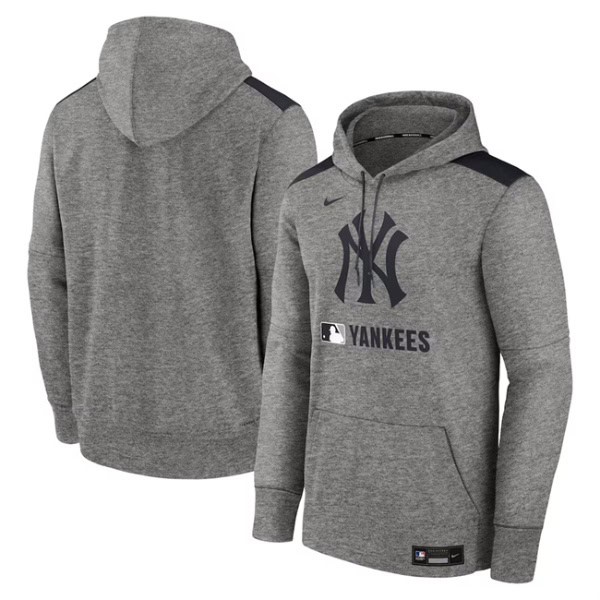 New York Yankees Heather Charcoal Collection Performance Pullover Hoodie