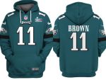 Philadelphia Eagles #11 A.J. Brown Green Super Bowl LVII Patch Pullover Hoodie