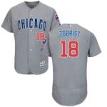 Cubs #18 Ben Zobrist Grey Flexbase Authentic Collection Road Stitched Jersey