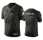 Philadelphia Eagles #26 Miles Sanders Black Golden Edition Stitched Jersey