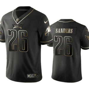 Philadelphia Eagles #26 Miles Sanders Black Golden Edition Stitched Jersey