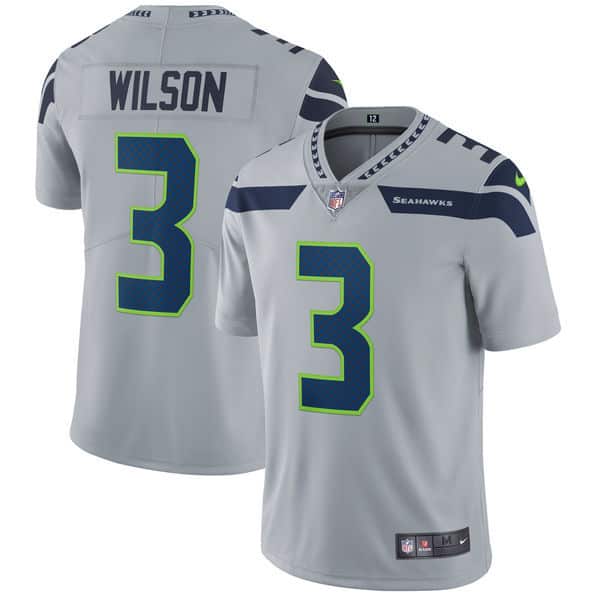 Seattle Seahawks #3 Russell Wilson Nike Gray Vapor Untouchable Limited Stitched Jersey