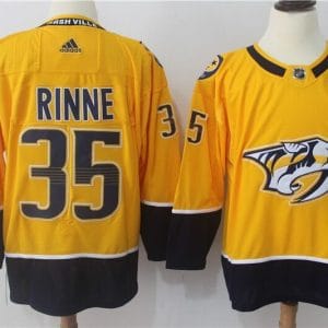 Nashville Predators #35 Pekka Rinne Yellow Stitched Adidas Jersey