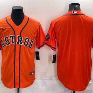 Houston Astros Blank Orange With Patch Cool Base Stitched Jersey