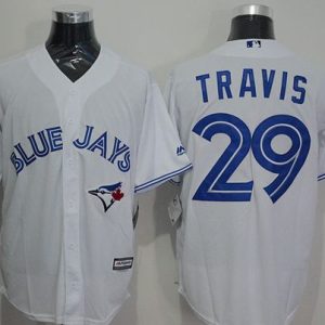 Blue Jays #29 Devon Travis White New Cool Base Stitched Jersey