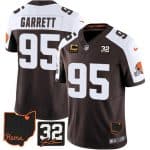 Cleveland Browns #95 Myles Garrett Brown Alternate 2025 F.U.S.E. 4-Star C Patch With Jim Brown Memorial Home Patch Vapor Limited Football Stitched Jersey