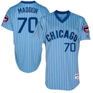 Cubs #70 Joe Maddon Blue(White Strip) Cooperstown Throwback Stitched Jersey