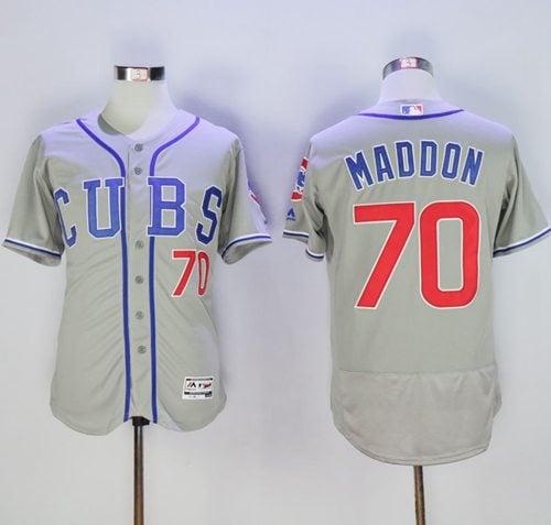 Cubs #70 Joe Maddon Grey Flexbase Authentic Collection Alternate Road Stitched Jersey