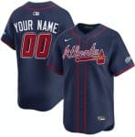 Atlanta Braves Custom Navy 2025 Speedway Classic Alternate Limited Stitched Jersey