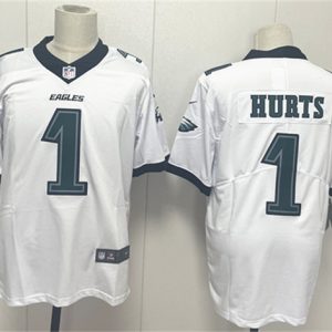 Philadelphia Eagles #1 Jalen Hurts White 2024 New Vapor Untouchable Limited Football Stitched Jersey