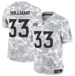 Denver Broncos #33 Javonte Williams Arctic Camo 2024 F.U.S.E. Salute To Service Limited Stitched Jersey