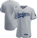 Los Angeles Dodgers Grey Flex Base Stitched Jersey