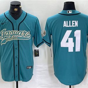 Jacksonville Jaguars #41 Josh Allen Teal With Patch Cool Base Stitched Jersey