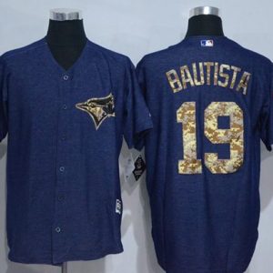 Blue Jays #19 Jose Bautista Denim Blue Salute To Service Stitched Jersey
