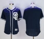 Padres Blank Navy Blue Flexbase Authentic Collection Stitched Jersey