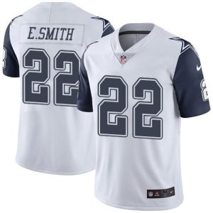 Cowboys #22 Emmitt Smith White Stitched Limited Rush Nike Jersey
