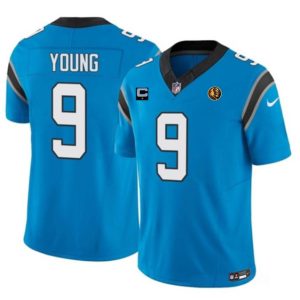 Carolina Panthers #9 Bryce Young Blue 2023 F.U.S.E. With 1-Star C Patch And John Madden Patch Vapor Limited Stitched Jersey
