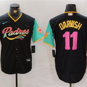 San Diego Padres #11 Yu Darvish Black City Connect Cool Base Stitched Jersey