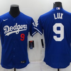 Los Angeles Dodgers #9 Gavin Lux Royal Flex Base Stitched Jersey