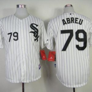 White Sox #79 Jose Abreu White With Black Strip Stitched Jersey