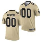 New Orleans Saints Customized Custom Gold 2021 Inverted Legend Stitched Jersey