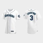 Seattle Mariners #3 J.P. Crawford White Flex Base Stitched Jersey