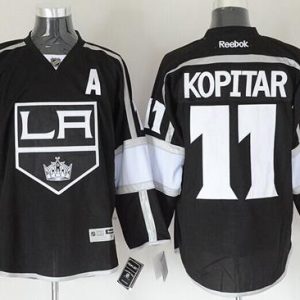Kings #11 Anze Kopitar Black Home Stitched Jersey