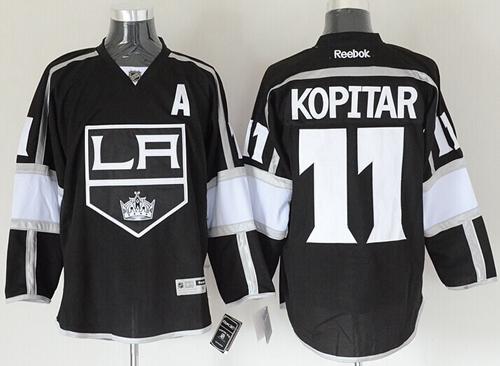 Kings #11 Anze Kopitar Black Home Stitched Jersey
