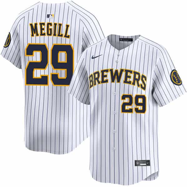 Milwaukee Brewers #29 Trevor Megill White Alternate Limited Stitched Jersey
