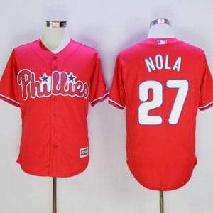 Phillies #27 Aaron Nola Red New Cool Base Stitched Jersey