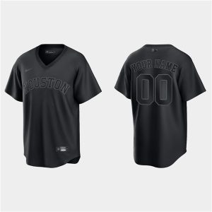 Houston Astros Customized Custom Black Pitch Black Fashion Replica Stitched Jersey