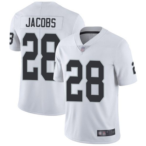 Raiders #28 Josh Jacobs White Vapor Untouchable Limited Stitched Jersey