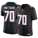 Atlanta Falcons #70 Jake Matthews Black 2024 F.U.S.E With 4-Star C Patch Vapor Untouchable Limited Stitched Jersey