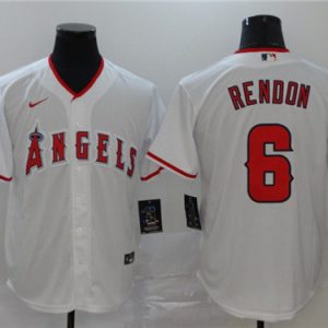 Los Angeles Angels #6 Anthony Rendon White Cool Base Stitched Jersey