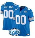 Detroit Lions Custom Blue 2024 NFC North Champions F.U.S.E. Vapor Limited Stitched Jersey