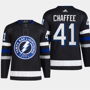 Tampa Bay Lightning #41 Mitchell Chaffee Black Alternate Premier Breakaway Stitched Jersey